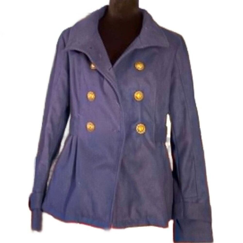 Celebrity Pink Jacket Women’s Small Blue Peplum Double Breasted